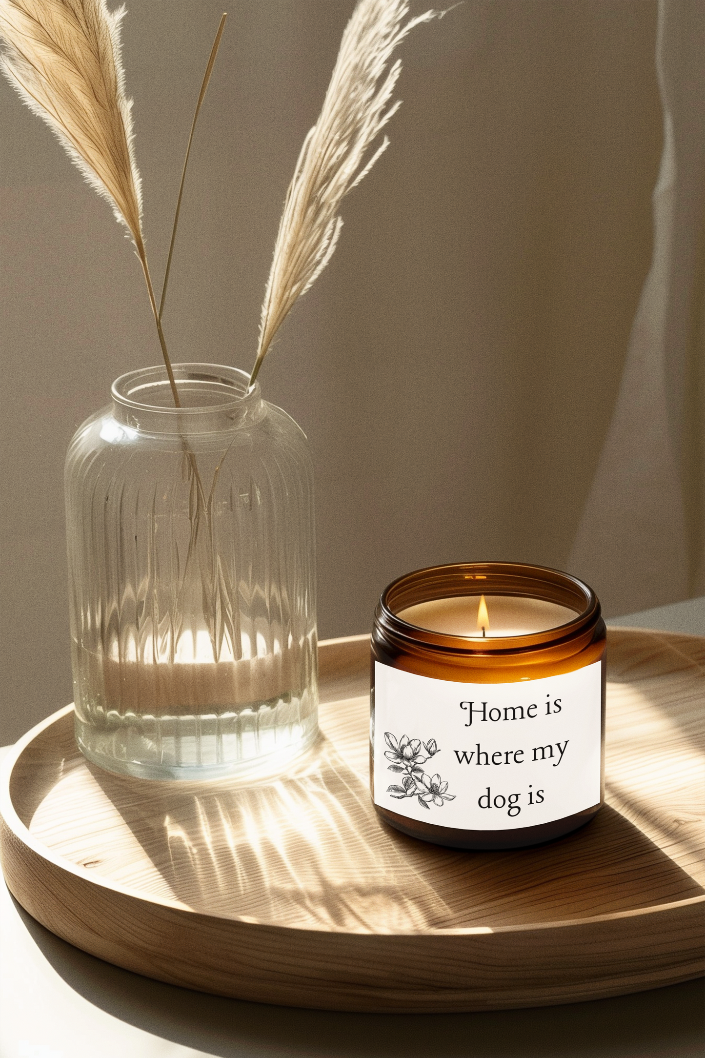 "Home is Where My Dog Is" Scented Soy Candle - Amber Jar