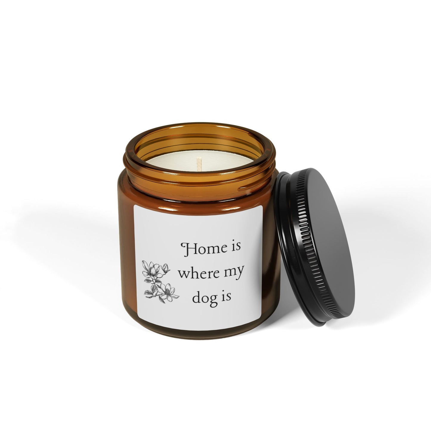 "Home is Where My Dog Is" Scented Soy Candle - Amber Jar