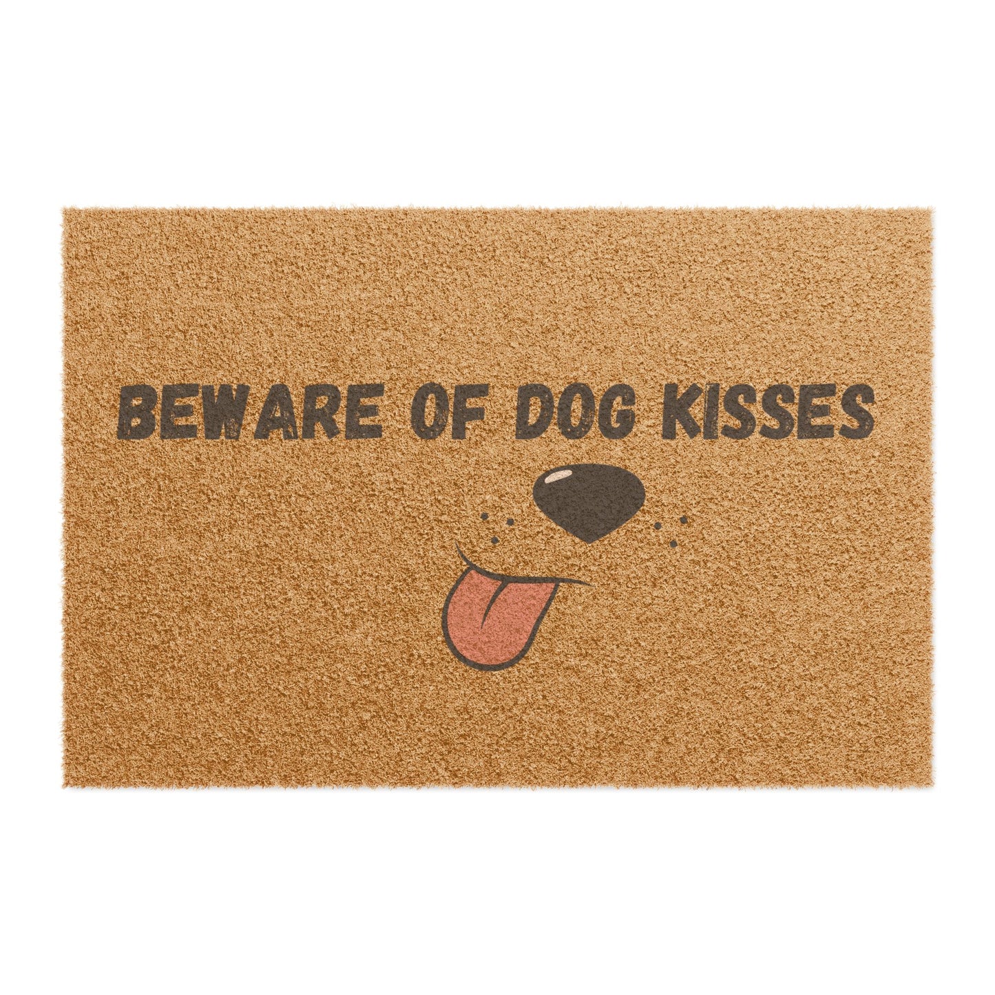 "Beware of Dog Kisses" Doormat - Funny Pet Welcome Mat for Dog Lovers